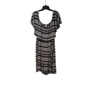 Old Navy Plus Size Black & White Striped Layered Sleeveless Romper Sz XXL
